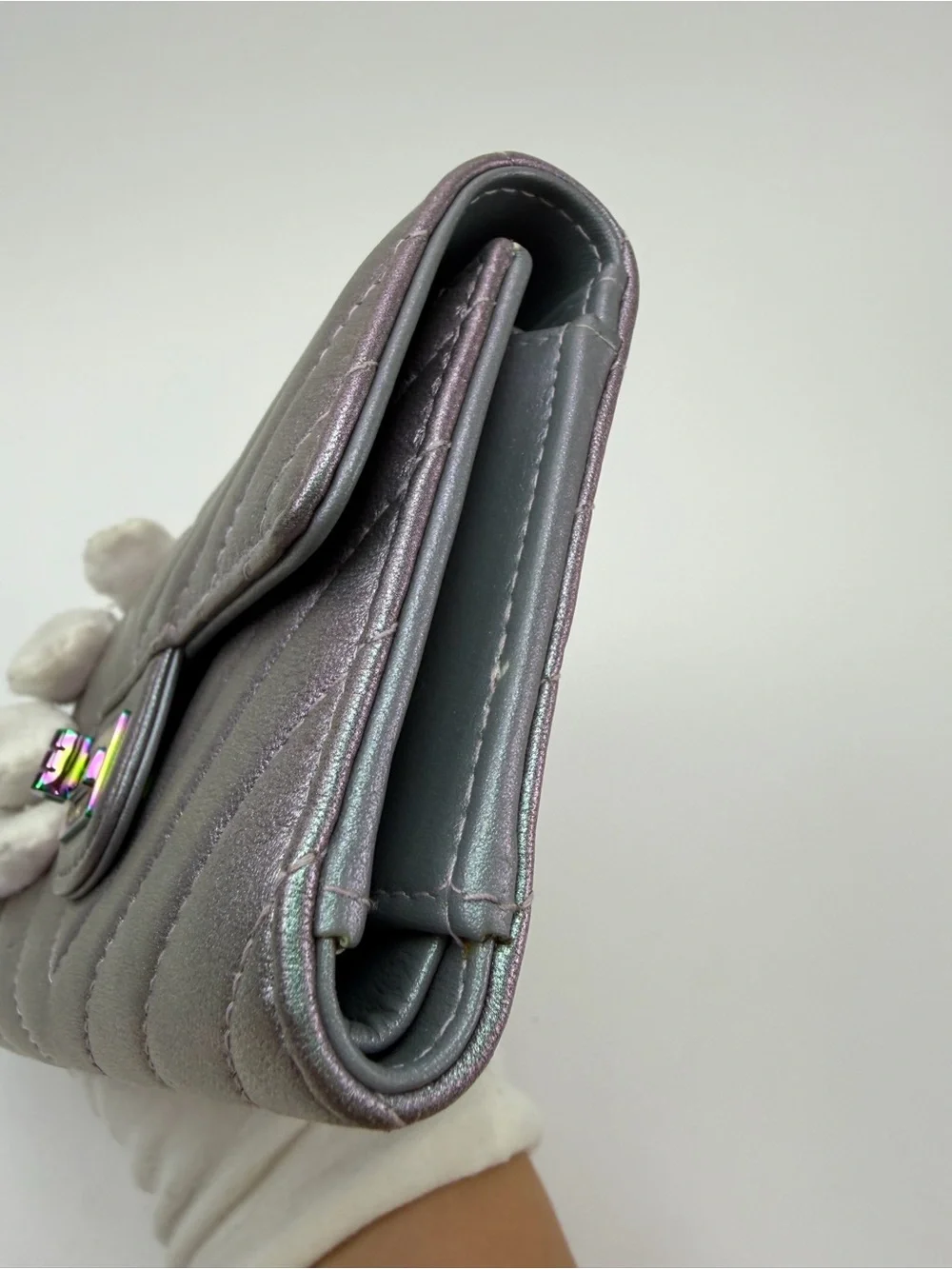 CHANEL Iridescent Chevron Quilted Wallet - Picture 5 of 13